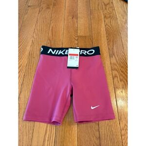New girls Nike Pro Kids Training Shorts Pink Dri Fit Size Large $27